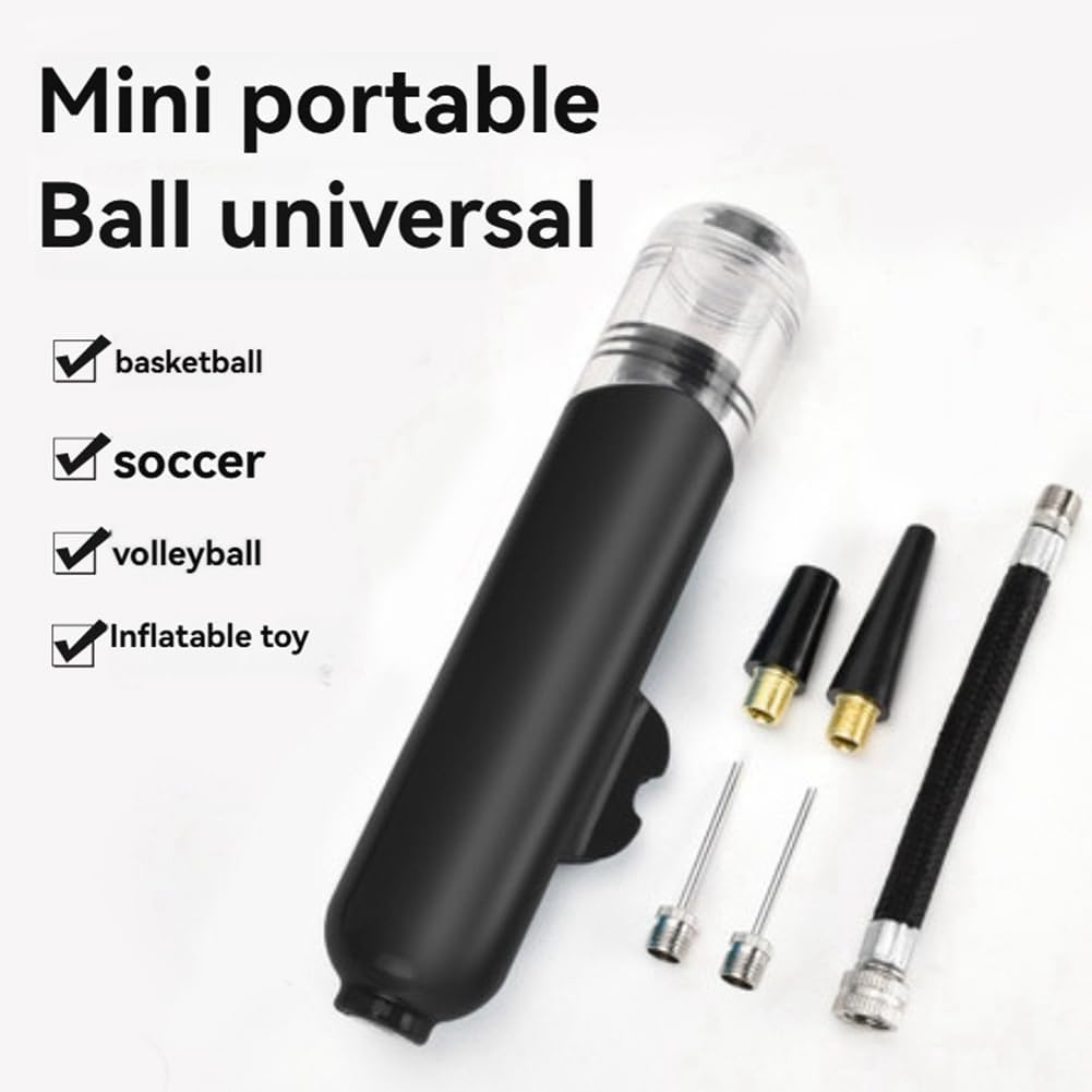 Two-Way Mini Ball Pump Football Basketball Volleyball Toy Swimming Ring Life Jacket Inflatable Portable Pump Black