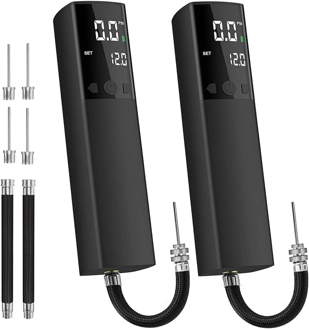 Pumteck Electric Ball Pump, Smart Air Pump Portable Fast Ball Inflation with Precise Pressure Gauge and Digital LCD Display for Football Basketball Volleyball Football (2 Pin and 1 Spout)