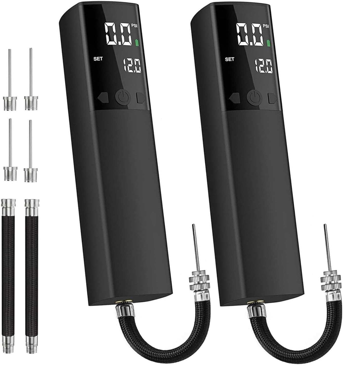 Pumteck Electric Ball Pump, Smart Air Pump Portable Fast Ball Inflation with Precise Pressure Gauge and Digital LCD Display for Football Basketball Volleyball Football (2 Pin and 1 Spout)